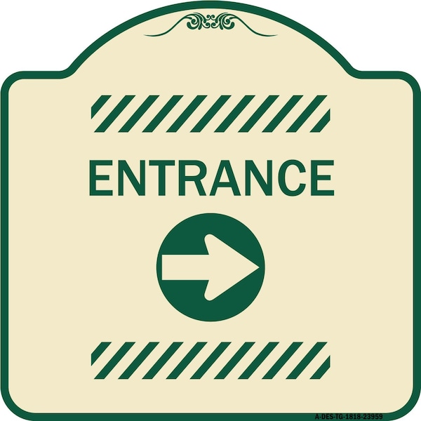 Signmission Flex Post Entrance with Right Arrow Decal for Flex Paddle Aluminum Sign, 18" L, 18" H, TG-1818-23959 A-DES-TG-1818-23959 - main